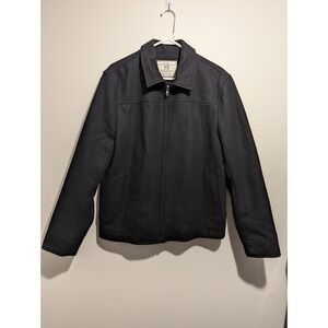 Vintage Old Navy Black Classic Wool Blend‎ Full Zip Men's Medium Bomber Jacket